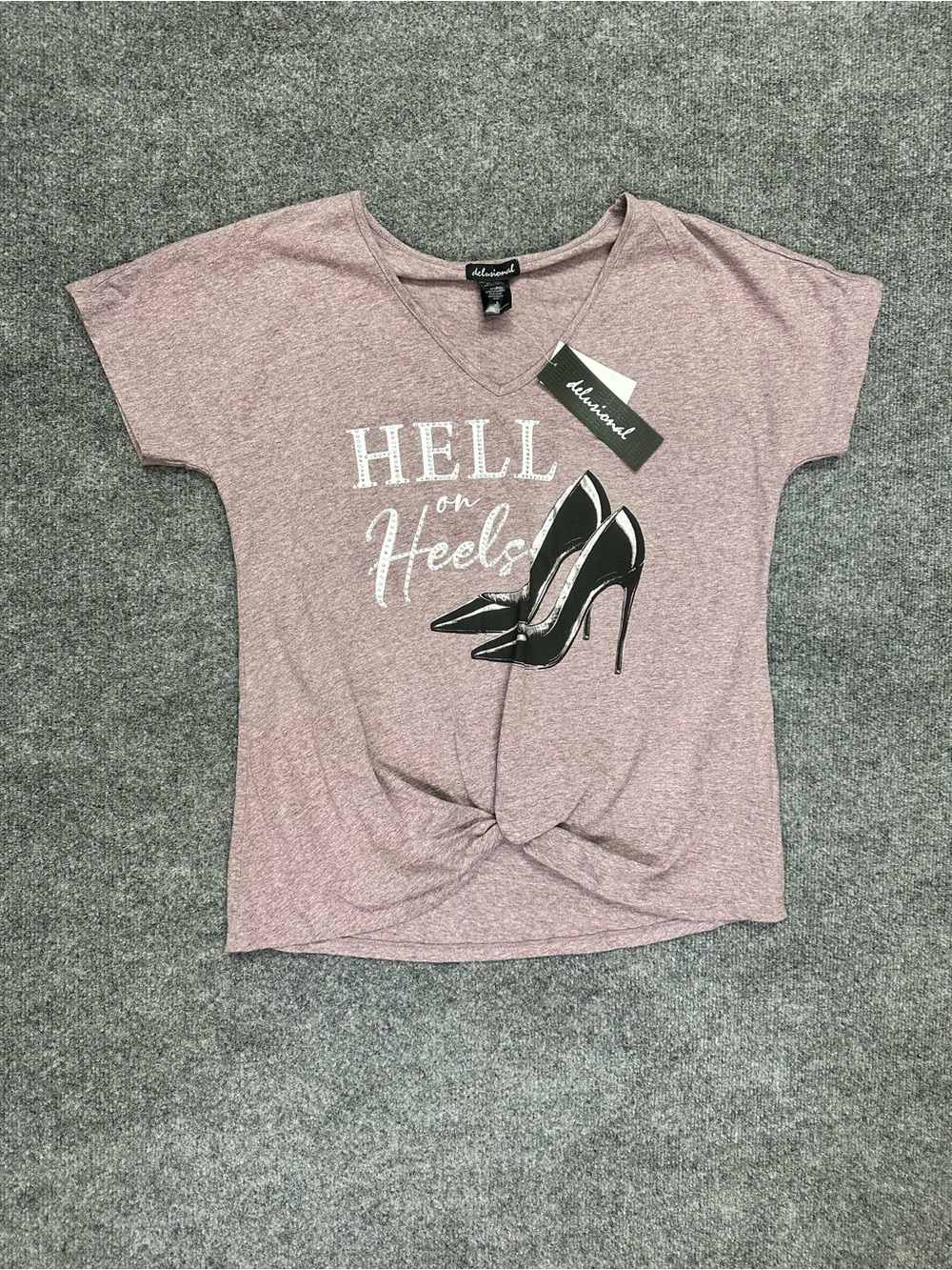 Delusional 'Hell on Heels' Twist-Front Tee